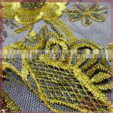 Golden Flower With Beads Embroidery Lace Fabric for Dress/tunic/wedding Dress thumbnail-6