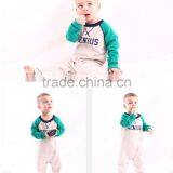 Casual Grey &green Infant Clothing Crotchless Male Romper thumbnail-1