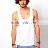 2017 Cheap High Quality New Design Summer Custom White Color Gym Wear Comfortable 100% Cotton Men's Sport Tank Tops In Bulk thumbnail-4