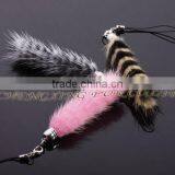 CX-P-19 Wholesale Genuine Mink Fur Keychain Mobile Phone Chain/ Pendant/ Strap thumbnail-1