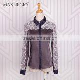 Spring Autumn Women Blouses Lace Crochet Chiffon Blouse Long Sleeve Casual Shirt Female Notched Collar Tops thumbnail-4