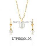 Gold Plated Delicate Fashion Pearl Pendantset thumbnail-1