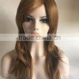 Top Beauty Stock Color Brown Blonde Mix Long Straight Cosplay Women Halve Wig Natural Straight Wigs thumbnail-3