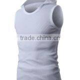 OEM New Design Cotton Plain Mens Wholesale Sleeveless Hoodie Stringer Vest thumbnail-4