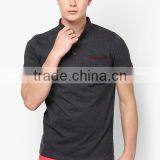 Dark Grey Color Henley T-Shirt thumbnail-1