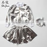 ShiJ Silver Jacket Skirt Headband 3pcs Kid Clothes
