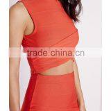 Wrap Over Sleeveless Bandage Design Two Piece Evening Dress thumbnail-6