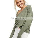 2017 OEM Women Daliy Clothing Comfy One Cold Shoulder Loose Blouse thumbnail-2