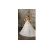 Ball Gown Sweetheart Empire Bodice with Chapel Train Tulle Organza Lace Wedding Dresses