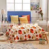 Xinbo 100% polyester colorful bean point print rotary print fannel fleece blanket