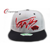 2 Color 3D Embroidery Fitted Baseball Hats With Black Fabric Peak