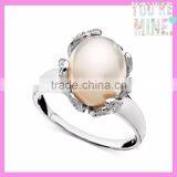 wholesale bead jewelry silver pearl ring,wedding ring