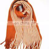 Stripe Woolen Shawl Lovers Tassel Winter Imitation Cashmere Knitted Vertical Thick Scarves thumbnail-3