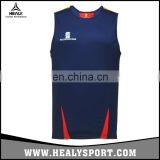 New Style Famous Brand Navy Blue Basketball Gym Suit Mesh Dry Fit Men Basketball Jersey thumbnail-1