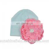 2016 Trendy Newborn Cute Hat Girl Boy Infant Hat Baby Beanies With Elegant Lace Rhinestone Peony Flower thumbnail-3