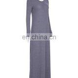 CHEFON Grey Slim Fit Jersey Maxi Dress Long Sleeve thumbnail-3