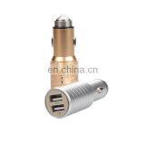 SEZU Circle Lines Aluminum Alloy Dual USB Safety Hammer Car Charger 3.1A With Emergency Harmmer and Anion Air Cleaner Function thumbnail-3