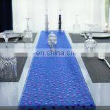 Popular Pattern Bronzing Purple Heart Blue Glass Organza Fabric Table Clothes thumbnail-5