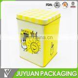 Fancy High Quality Square Cookie Coffee Perfume Biscuit Milk Tin Can Packaging Oem Making