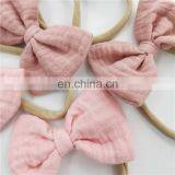 Organic Muslin New Born Baby Headband Cotton thumbnail-2