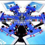 Micro Adjust Six Color Six Station Manual Overprinting Screen Printing Machine T-shirt Overprinting Screen Printer Machine thumbnail-3