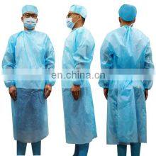 Isolation Gown Blue Plastic CPE Suit Disposable Medical Protective Clothing Hospital Long Sleeve Class I 2 Years Customized AQTQ thumbnail-1