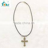 Antique Brass Cross Cord Pendant thumbnail-2