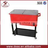 73lt Metal Palm Cooler Carrier With Wheels and Tray thumbnail-1