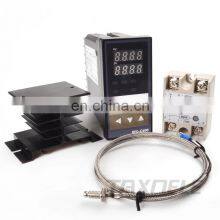 Dual Digital PID Temperature Controller REX-C400 With Sensor K Thermocouple M6 Input SSR ReplyOutput SSR-40DA REXC-400