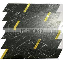 Non-Toxic,tasteless Sticker Adhesive Paper Ceiling TilesBlack and Golden Mosaic Wall 3M Adhesive Laminate Pvc Tile thumbnail-1