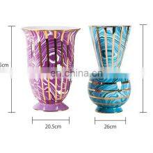 Traditional Luxury Colorful Home Art Porcelain Table Ceramic Decor Flower Vase thumbnail-3