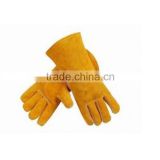 yellow cow split leather high risk welding Gloves with ce