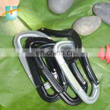 Custom Logo Black Gold D Shape Ring Solid-locking Mountain Climbing 22KN Aluminum Carabiner Hook thumbnail-3