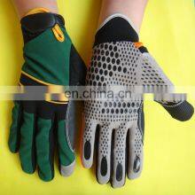 Yellow Close Fitting Synthetic Leather Palm Padded Mechanic Gloves for Workshop Tools thumbnail-5