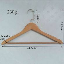 Eco-friendly Custom Beech Hanger With Shelft Hose Grooves Hotel Smooth Durable Wooden Cloth Hangers thumbnail-2