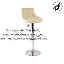 white PU leather seat metal base lift bar chair stool