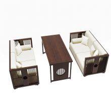 Tea House Booth Table Solid Wood Sofa Combination thumbnail-4