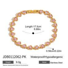 Luxury Stainless Steel Tennis Bracelet Green Zircon Gold Plated Waterproof Hypoallergenic Women Jewelry thumbnail-1
