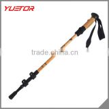 bamboo adjustable external quick lock walking stick trekking pole