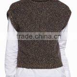 Women Cashmere Turtle Neck Short Sleeve Sweater thumbnail-2