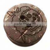 Laser Engraved Decorative Wood Buttons for Garment/clothing
