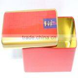 Rectangular-shaped Tea Storage Tins With Red Printing Outside