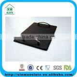 [factory Direct] 40x25cm Natural Edge Oiled Rectangle Slate Tray With Metal Handle Item MTP-4025RD2AY-1 thumbnail-1