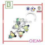 Custom Metal Alloy Silver Tone Enamel Cartoon Figure Keychain thumbnail-2