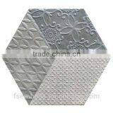 EMBOSS 100*200*175mm Grey Color Hexagon Tile Porcelain Mosaic Floor Tile thumbnail-2