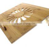 Natural Eco-Friendly Bamboo Cooling Vented Laptop Desk/Table Stand Up to 15in thumbnail-3