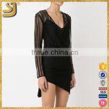 American Style Fashion Tops Women Beautiful Elegant Long Sleeve Blouses V-Neck Design Tops thumbnail-3