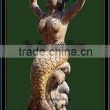 Sculpture Wood Animal, Wood Mermaid Sculpture