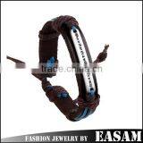 EU New Design Leather Cuff Bracelet With Engraved Metal Plate thumbnail-1