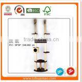 Carb-certified Large Cat Tree Condo Funiture Beige Color